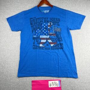 Grateful Dead Liquid Bue T Shirt Large Blue Patriotic Graphic print Casual Mens